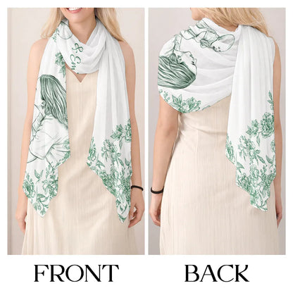 Custom Photo Pencil Sketch Mom Grandma And Kid - Personalized Lightweight Soft Shawl