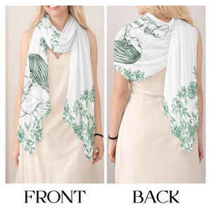 Custom Photo Pencil Sketch Mom Grandma And Kid - Personalized Lightweight Soft Shawl