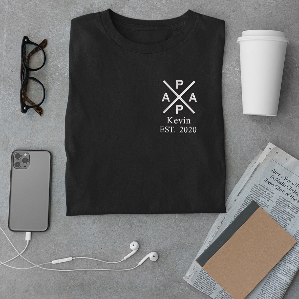 Papa Embroidery Shirt - Gift for Father