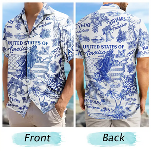 Patriotic America 250 1776 2026 - Personalized Hawaiian Shirt