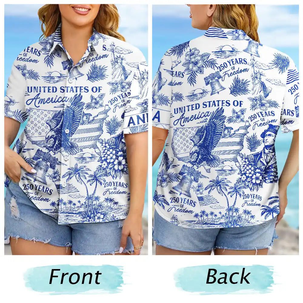 Patriotic America 250 1776 2026 - Personalized Hawaiian Shirt
