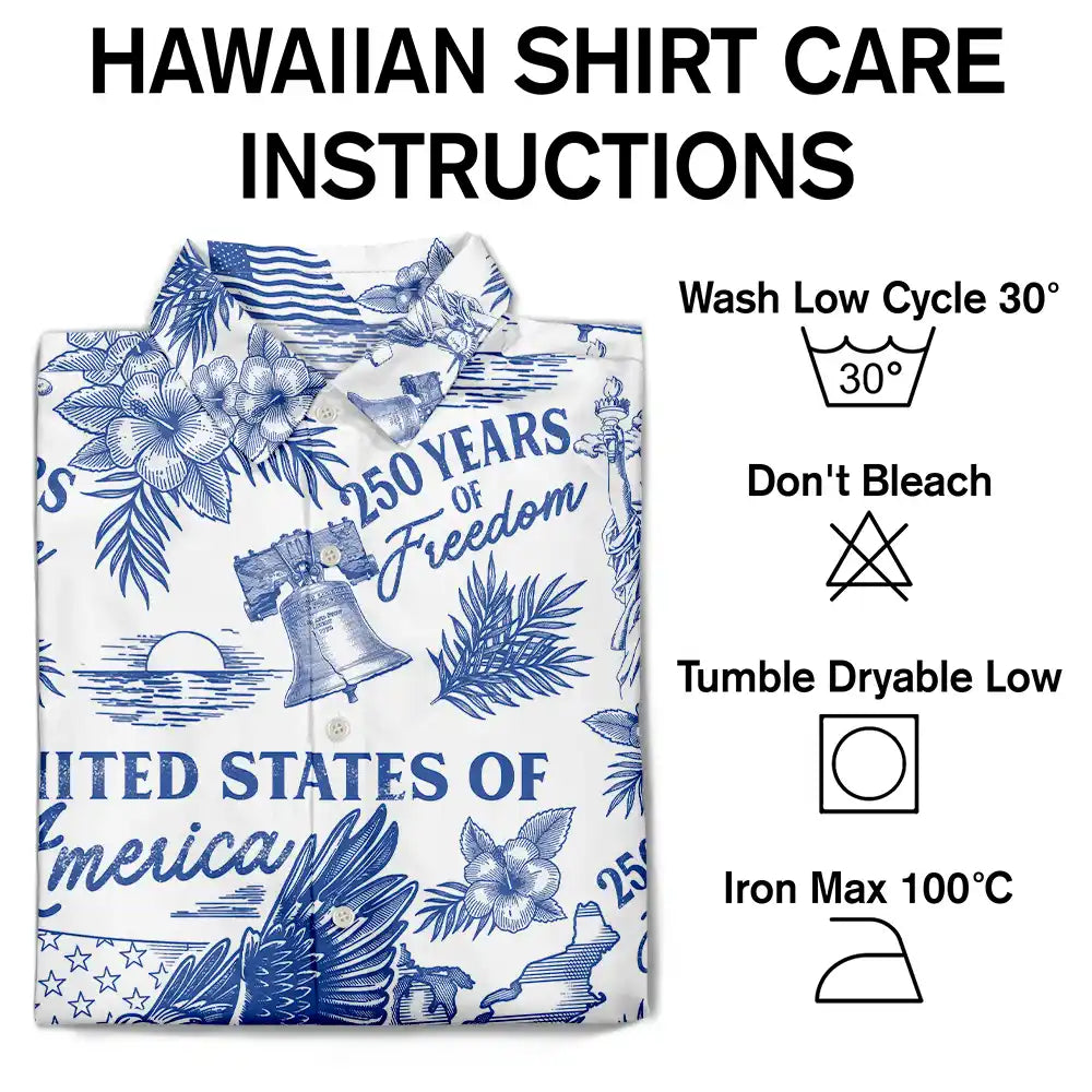 Patriotic America 250 1776 2026 - Personalized Hawaiian Shirt
