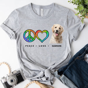 Peace Love Pet Funny - Personalized Custom Photo Shirt