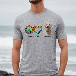 Peace Love Pet Funny - Personalized Custom Photo Shirt