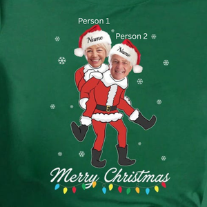 Personalized Christmas Face Photo Couple Shirt, Matching Couple Elf Christmas T-Shirt, Custom Face Elf Shirt, Merry Christmas Photo Shirt