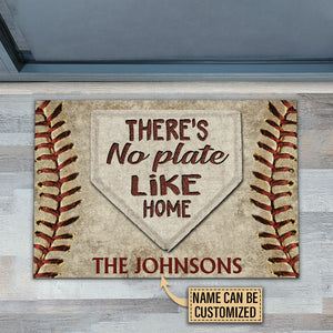 Personalized Baseball No Plate Like Home Customized Doormat Gift For Baseball Lover Baseball Family