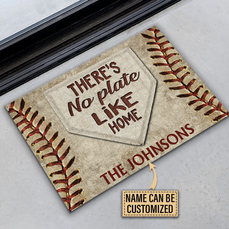 Personalized Baseball No Plate Like Home Customized Doormat Gift For Baseball Lover Baseball Family