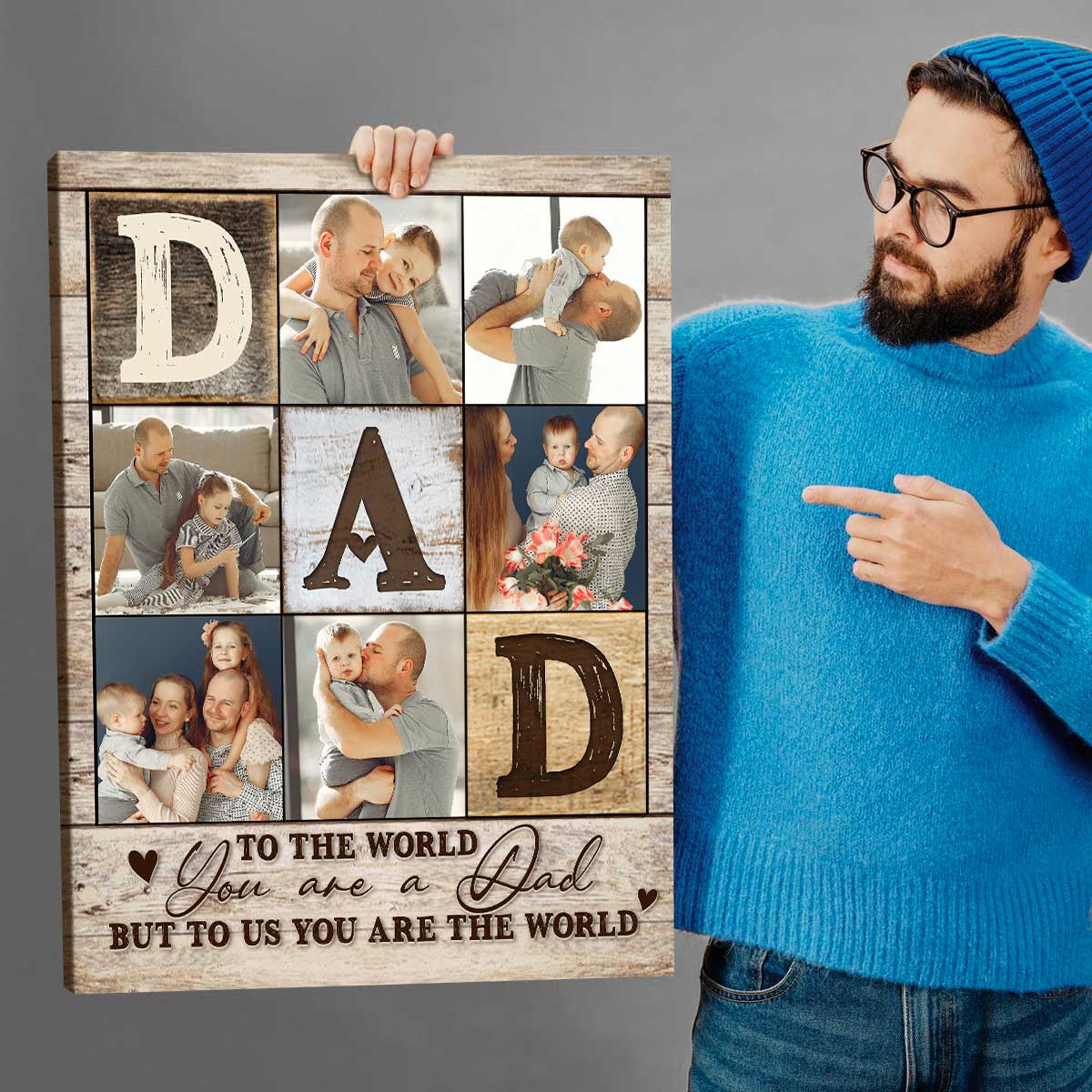 Custom Father s Day Gifts, Personalized Gifts For Dad, Christmas Gifts For Dad 2025, Dad Photo Gifts, Dad Photo Collage Canvas, Dad Birthday Gifts