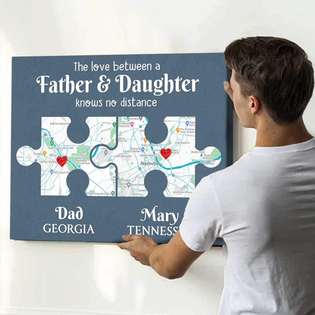 Personalized Long Distance Father and Daughter Gift, Father s Day Gift for Dad From Daughter, Daughter Moving Out Gift