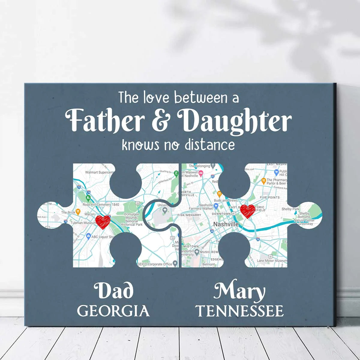 Personalized Long Distance Father and Daughter Gift, Father s Day Gift for Dad From Daughter, Daughter Moving Out Gift
