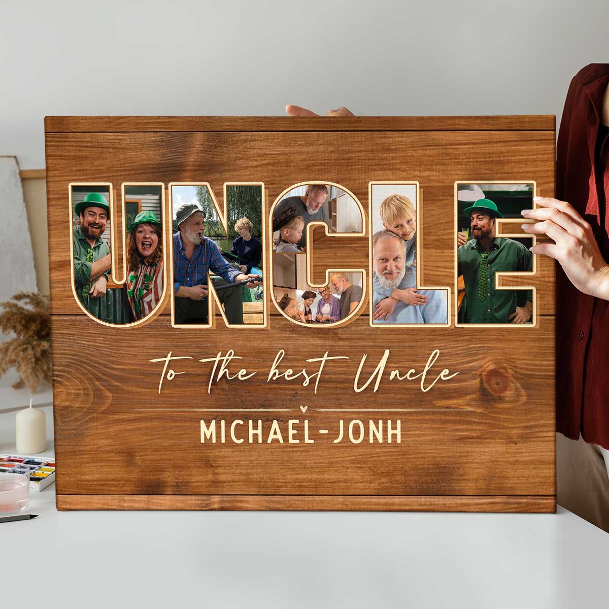Personalized Father s Day Uncle Gift, Custom Uncle Photo Collage, Gift For Uncle From Niece or Nephew, To The Best Uncle print