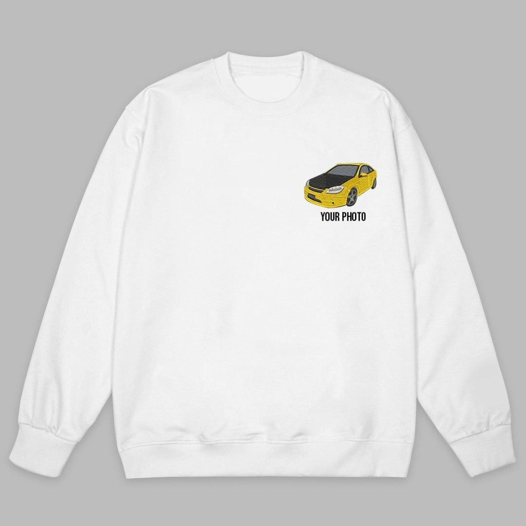 Personalized embroidered custom car with photo shirt - Handmade shirt