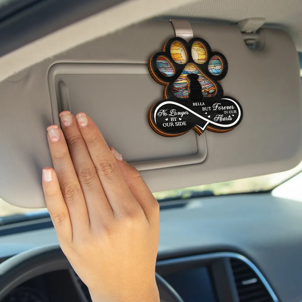 Pet Forever In My Heart Always Loved - Personalized Custom Shaped Car Visor Clip