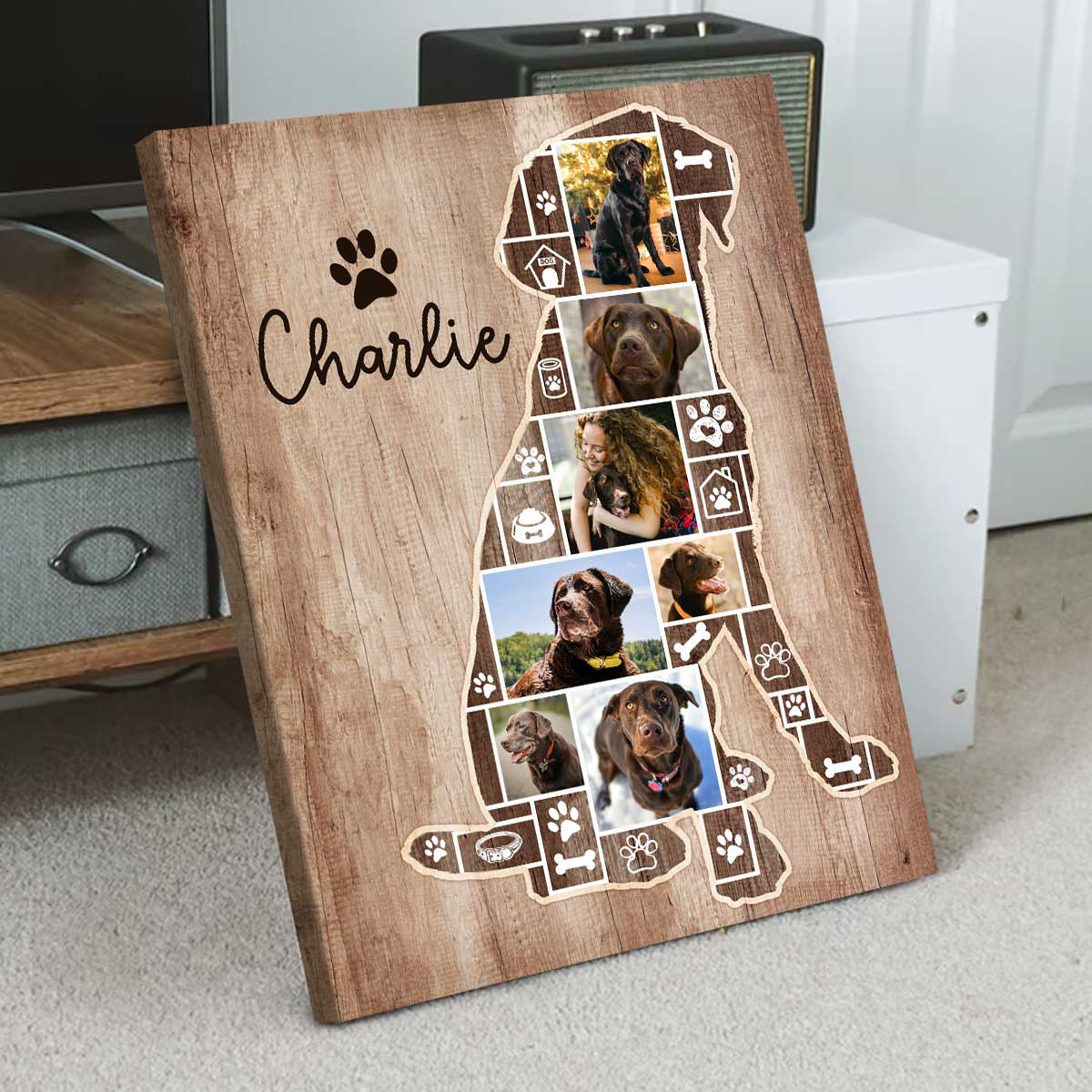 Any Dog Breed Photo Gift, Personalized Pet Photo Collage Canvas, Dog Memorial Collage, Dog Loss Gifts
