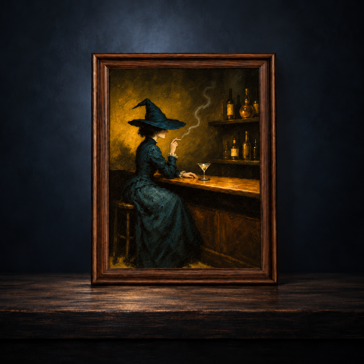 'Martini at Midnight' Gothic Witch Wall Art | Dark Cottagecore & Dark Academia Decor