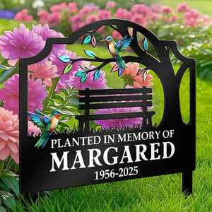 Planted In Memory Of Personalised Cardinal Bird Theme Garden Stake with Text Name and Year Garden Decoration Memorial Gift for Loss of Family Friends