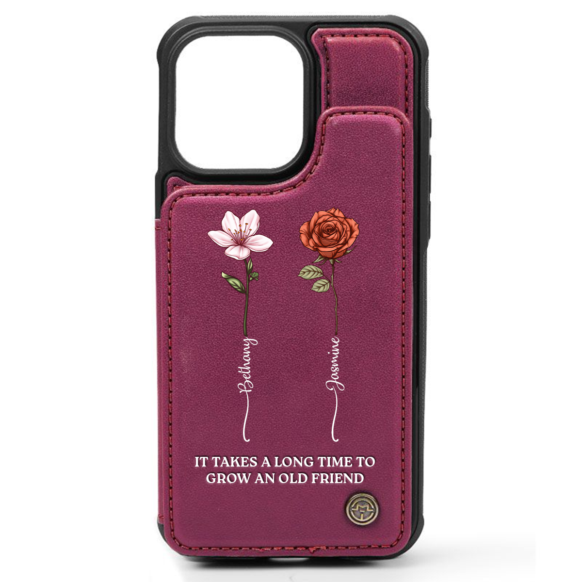 It Takes A Long Time To Grow An Old Friend - Personalized Leather Flip Wallet Phone Case