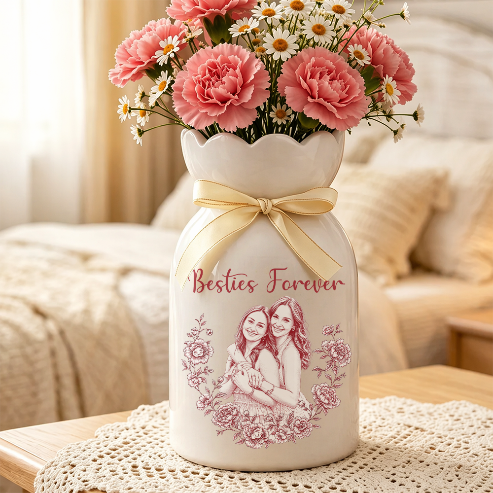 Soul Sisters Personalized Custom Ribbon Tie Flower Vase