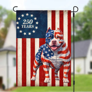 Patriotic Dog Garden Flag, 250 Years Betsy Ross Flag Decor for Dog Lover Custom Dog Photo Flag 250th Anniversary Flag