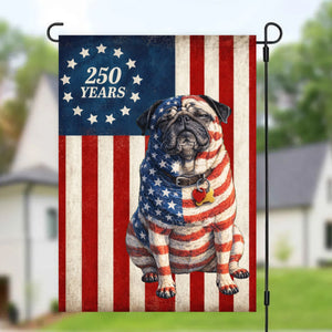 Patriotic Dog Garden Flag, 250 Years Betsy Ross Flag Decor for Dog Lover Custom Dog Photo Flag 250th Anniversary Flag