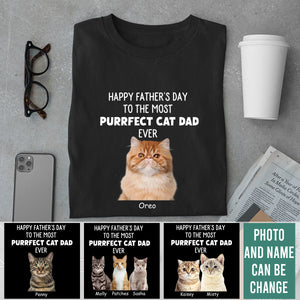 Purrfect Cat Dad - Personalized Custom Cat Photo Shirt