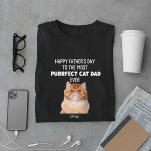 Purrfect Cat Dad - Personalized Custom Cat Photo Shirt