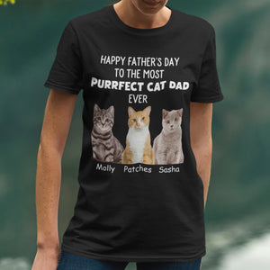 Purrfect Cat Dad - Personalized Custom Cat Photo Shirt