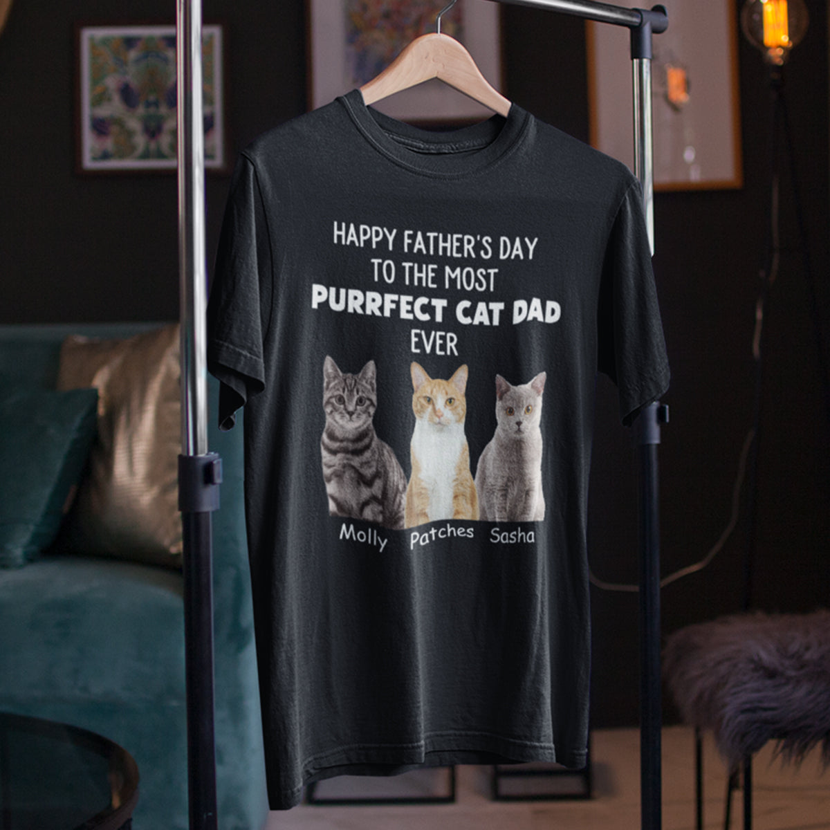 Purrfect Cat Dad - Personalized Custom Cat Photo Shirt