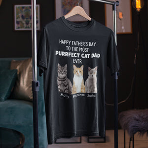 Purrfect Cat Dad - Personalized Custom Cat Photo Shirt