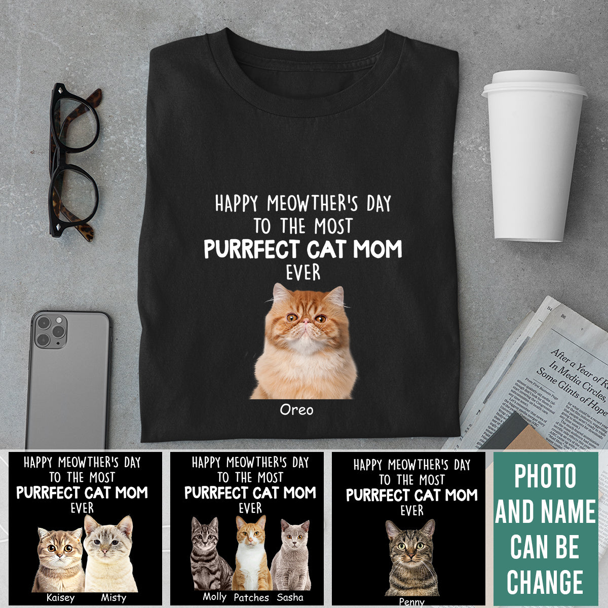 Purrfect Cat Mom - Personalized Custom Photo Shirt Purrfect-Cat-Mom---1.jpg?v=1710146293