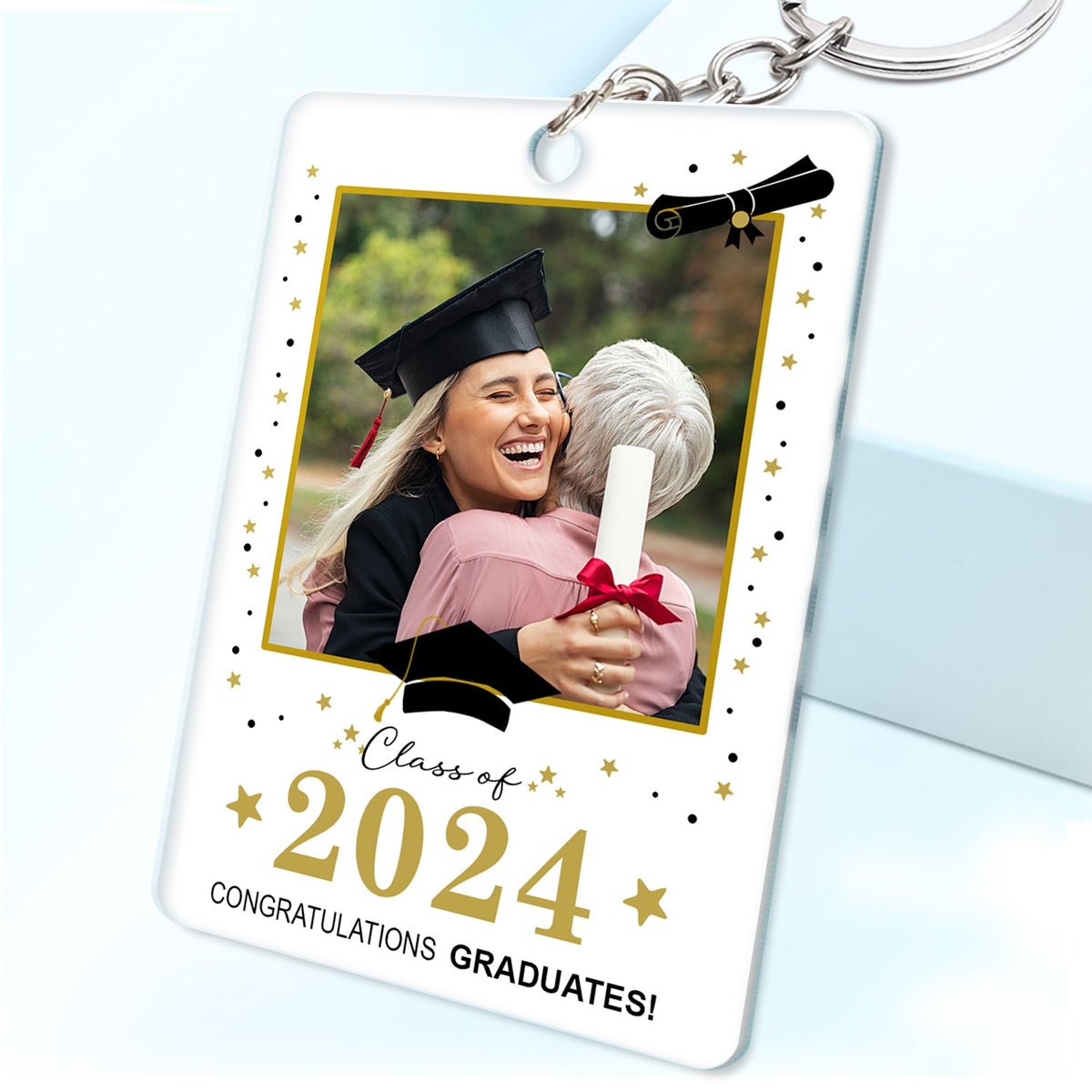 Custom Photo Behind You All Your Memories - Graduation Gift - Personalized Acrylic Keychain