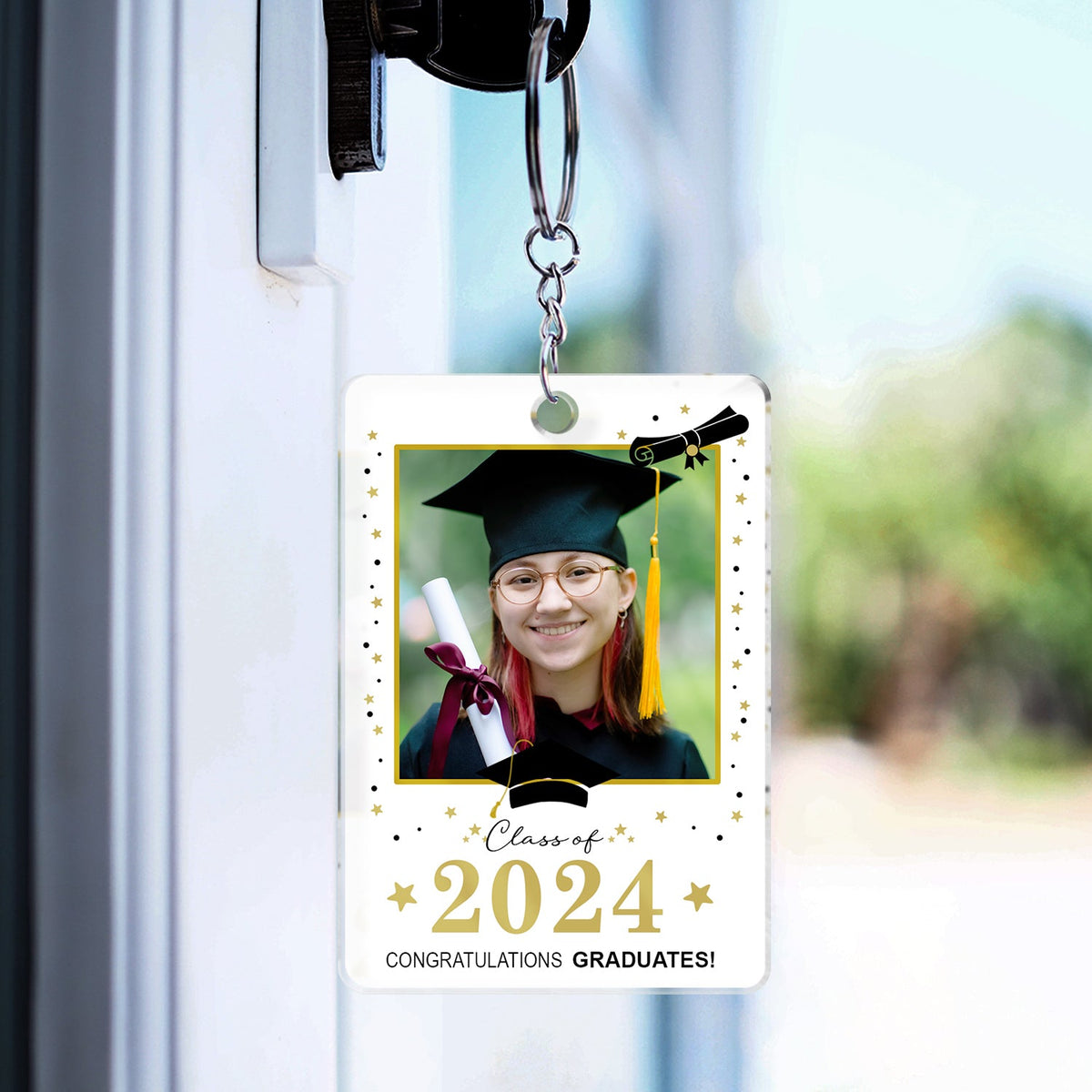 Custom Photo Behind You All Your Memories - Graduation Gift - Personalized Acrylic Keychain