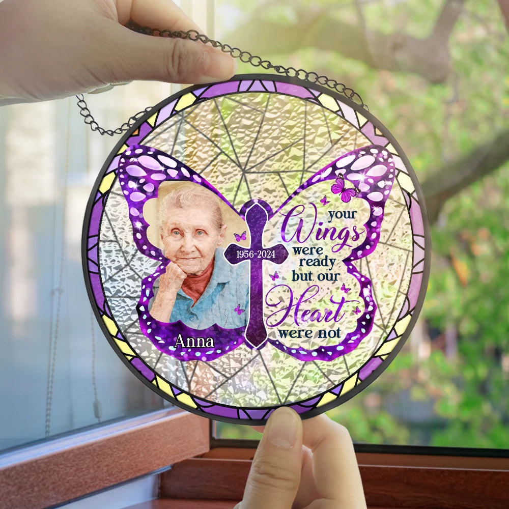 Custom Photo I Am Always With You - Personalized Stained Glass Window Hanging Suncatcher