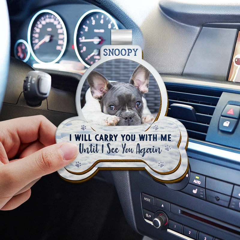 Custom Photo I Will Carry You With Me - Personalized Custom Shaped Car Visor Clip