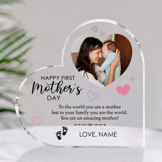 Happy First Mother's Day Acrylic Block, New Mom Gift, First Time Mom Gift, Gift For 1st Mother's Day