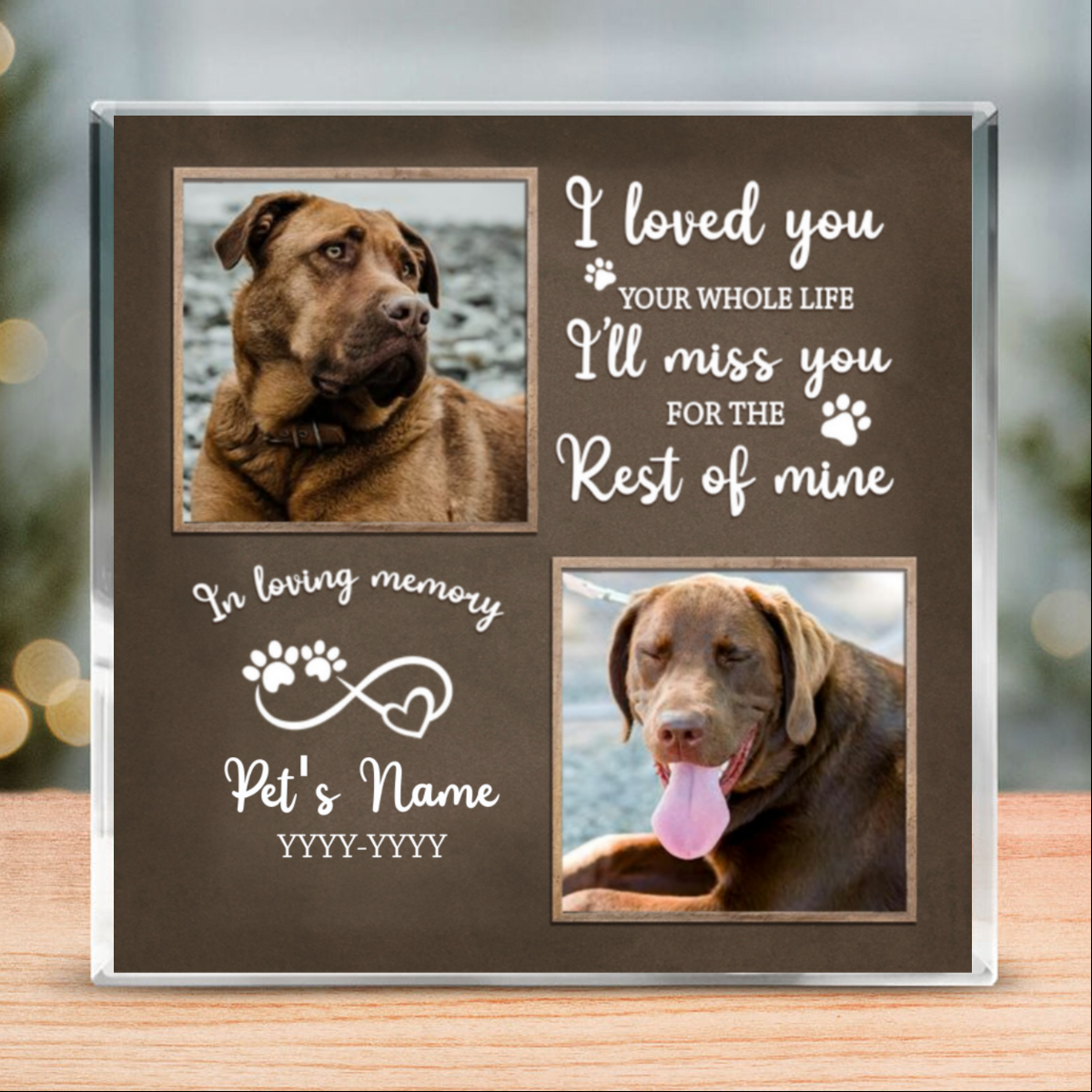Personalized Dog Passing Gifts, Custom Dog Memorial Picture Acrylic Plaque, Dog Remembrance Gifts, Pet Loss Gift, Pet Death Gift