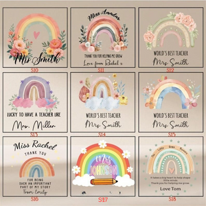 Personalized Teacher Gift,Teacher Desk Name Plate,Teacher Acrylic Plaque,Rainbow Teacher,Teacher Sign, Personalized Teacher Desk Name Plate