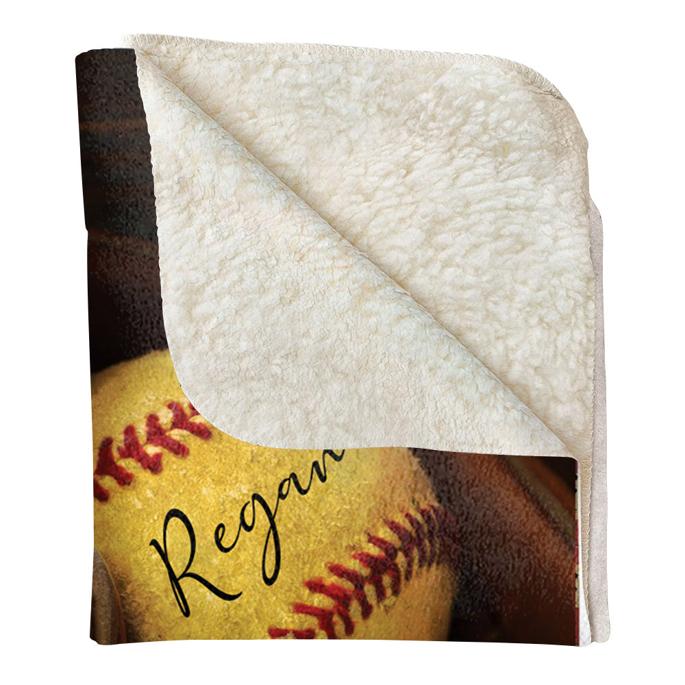 Custom Name And Number Softball Game Days Blanket Gifts For Softball Lovers