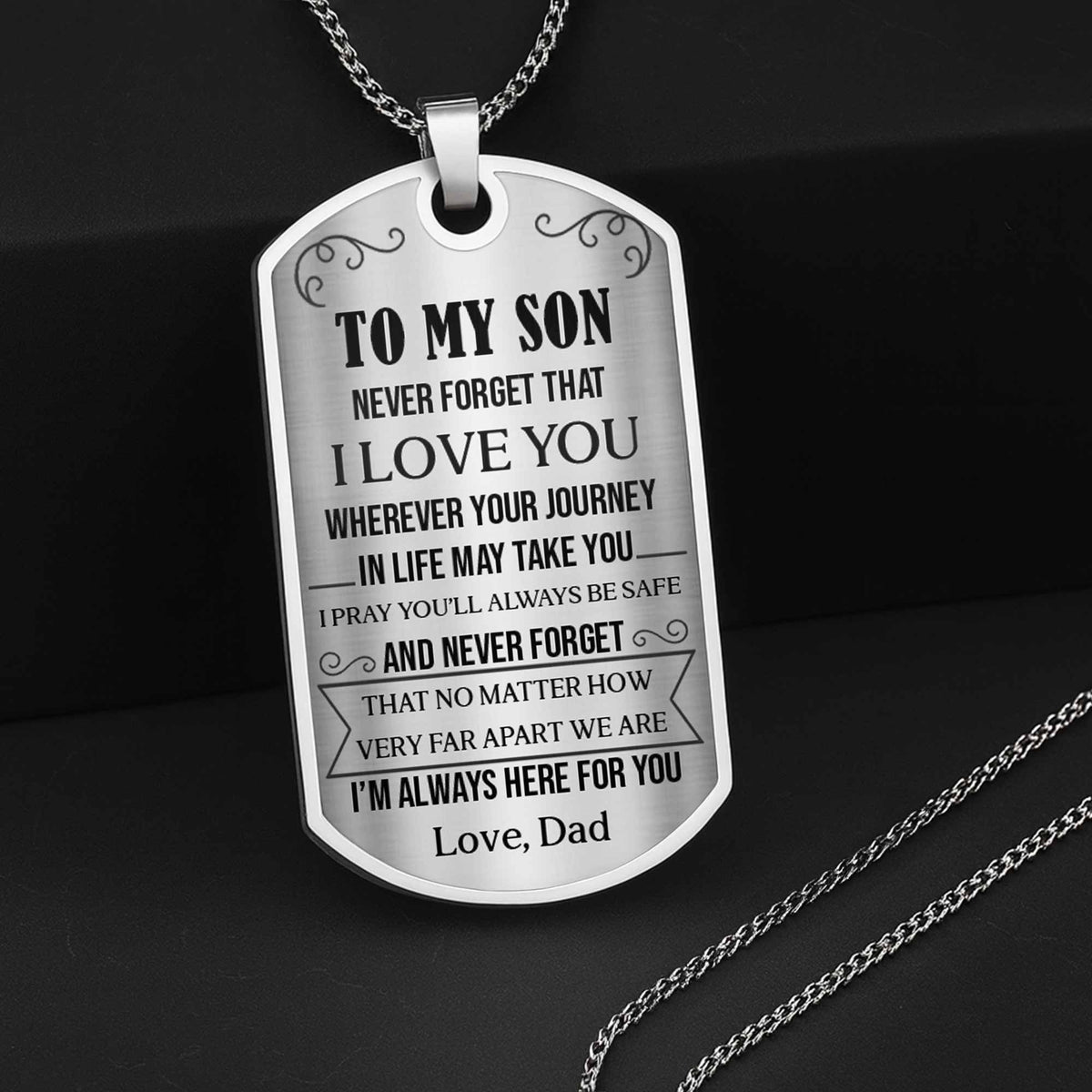 To My Son, Never Forget That I Love You, Tree And Bird Necklace, Gift For Son