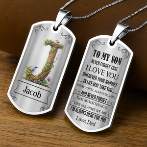 To My Son, Never Forget That I Love You, Tree And Bird Necklace, Gift For Son