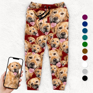 Custom Photo Puppies Are Forever - Dog & Cat Personalized Custom Unisex Sweatpants - Christmas Gift For Pet Owners, Pet Lovers