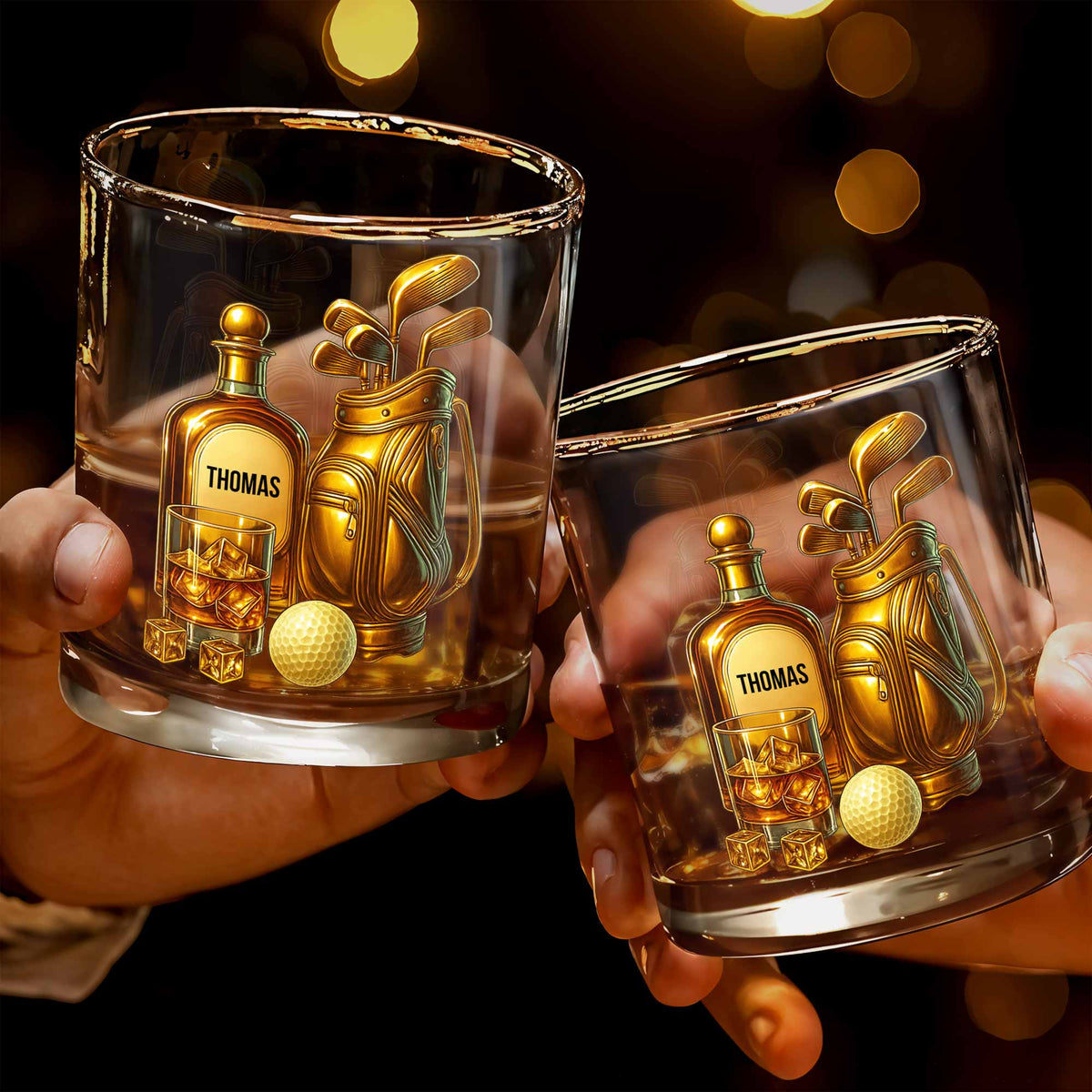 Celebrate Your Love For Golf With An Elegant Whiskey Glass, Personalized Custom Whiskey Glass, Gift For Golf Lovers