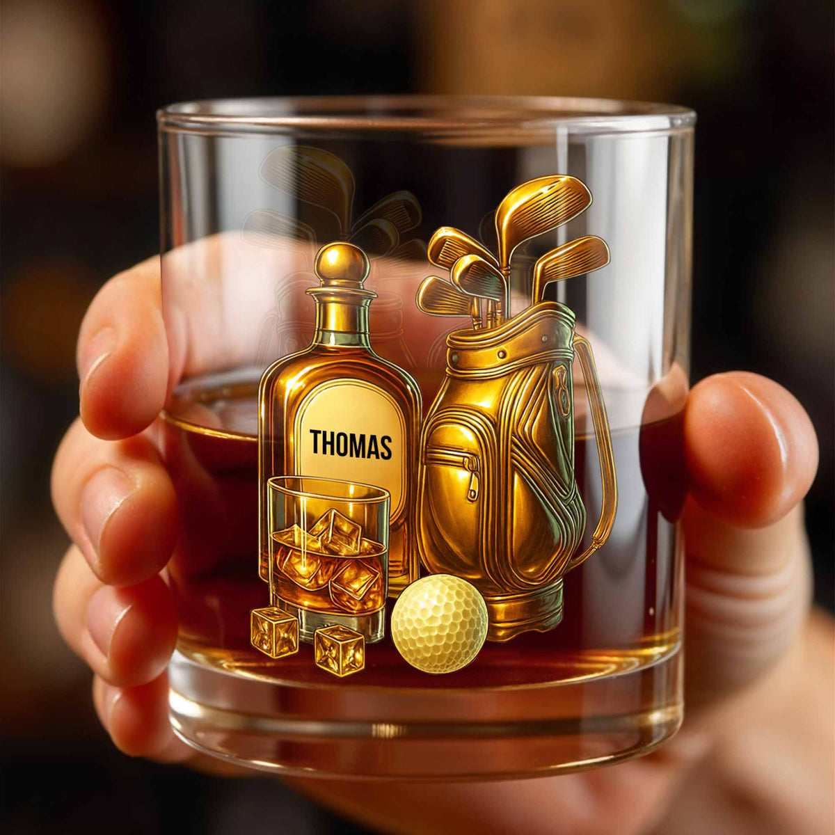 Celebrate Your Love For Golf With An Elegant Whiskey Glass, Personalized Custom Whiskey Glass, Gift For Golf Lovers
