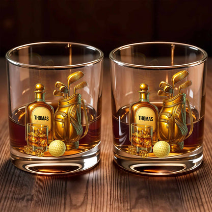 Celebrate Your Love For Golf With An Elegant Whiskey Glass, Personalized Custom Whiskey Glass, Gift For Golf Lovers