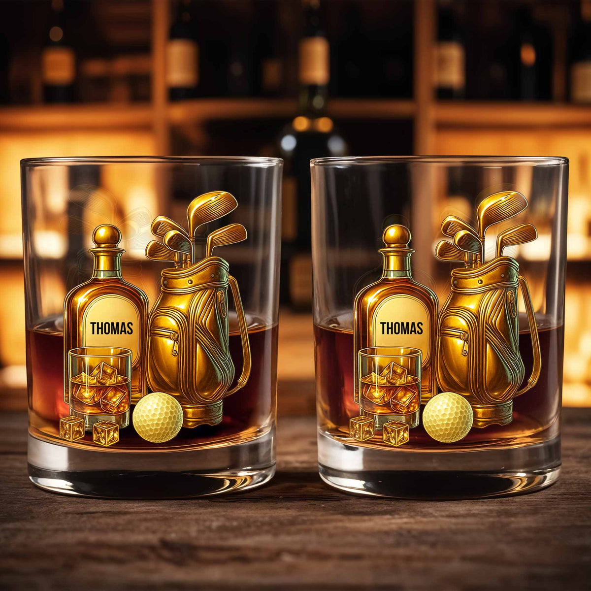 Celebrate Your Love For Golf With An Elegant Whiskey Glass, Personalized Custom Whiskey Glass, Gift For Golf Lovers