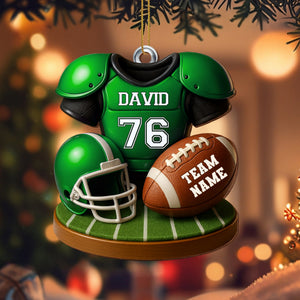 Customizable Football Team Ornament,Personalized Custom Wood Ornament,Gift For Sports Fans