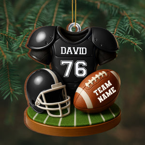 Customizable Football Team Ornament,Personalized Custom Wood Ornament,Gift For Sports Fans