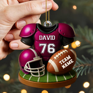 Customizable Football Team Ornament,Personalized Custom Wood Ornament,Gift For Sports Fans