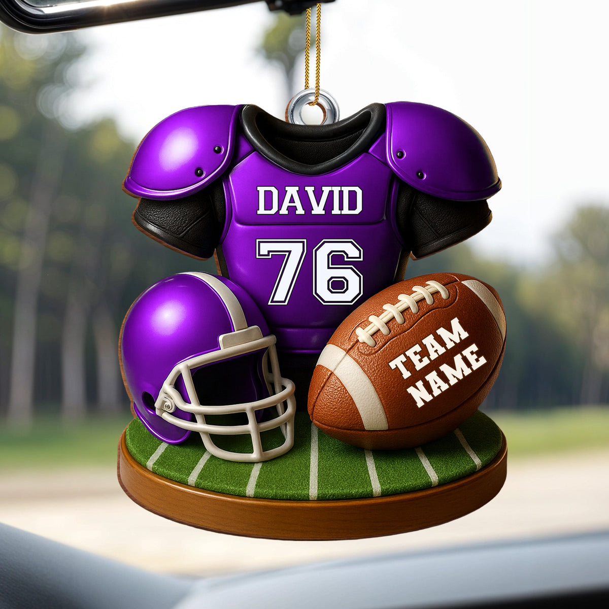 Customizable Football Team Ornament,Personalized Custom Wood Ornament,Gift For Sports Fans