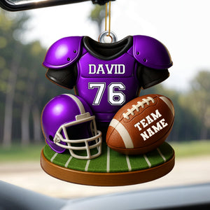 Customizable Football Team Ornament,Personalized Custom Wood Ornament,Gift For Sports Fans